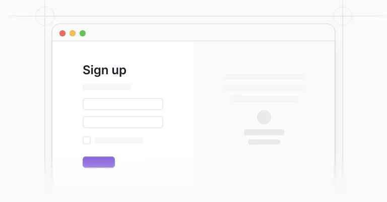 Sign up pages
